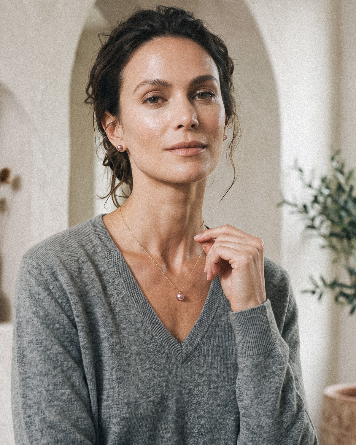 Colgante de Perla Agua Dulce Lavanda en Oro 18k | SY Perlas