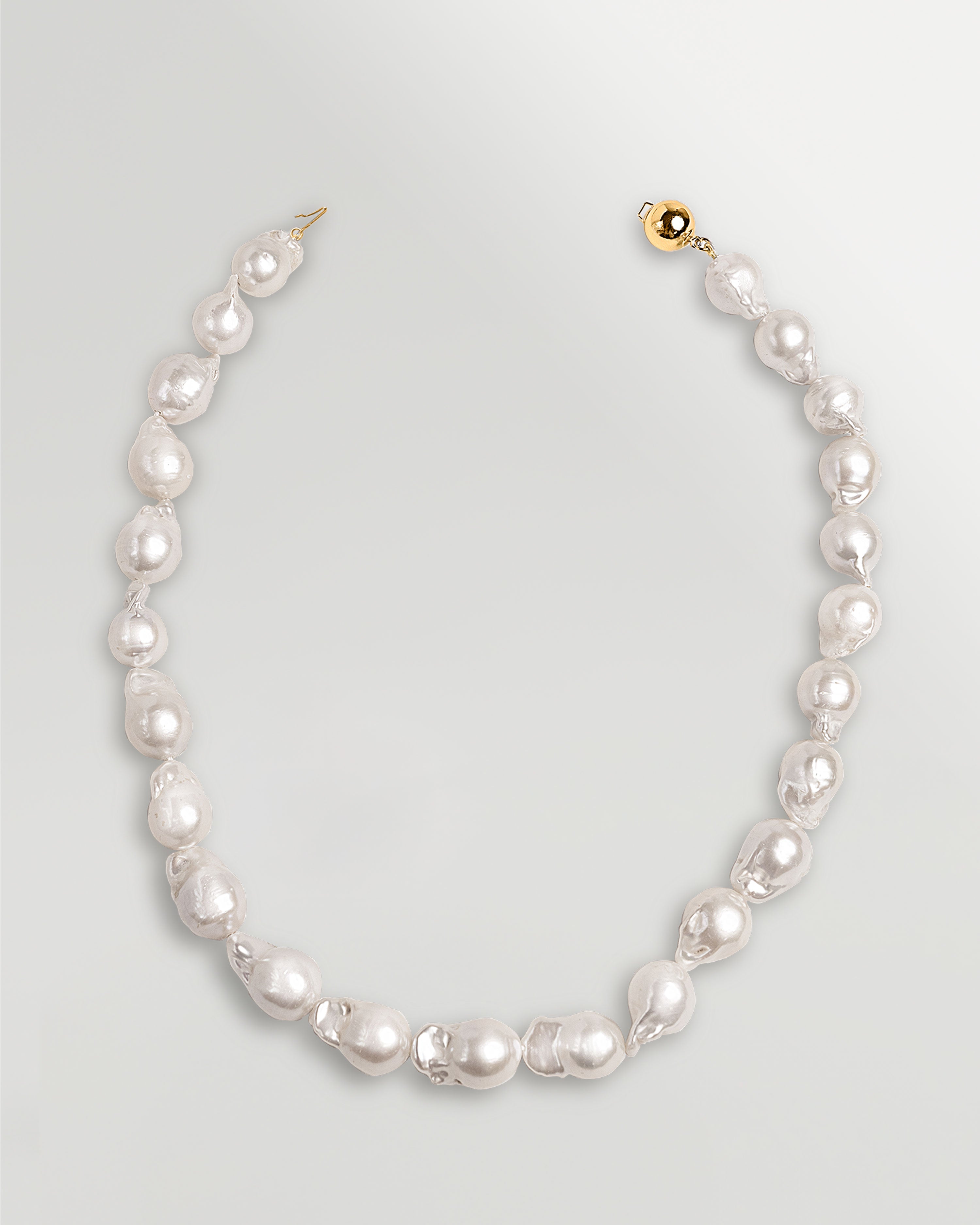 Collar de Perlas de Agua Dulce Barrocas fIREBALL de 10-12mm