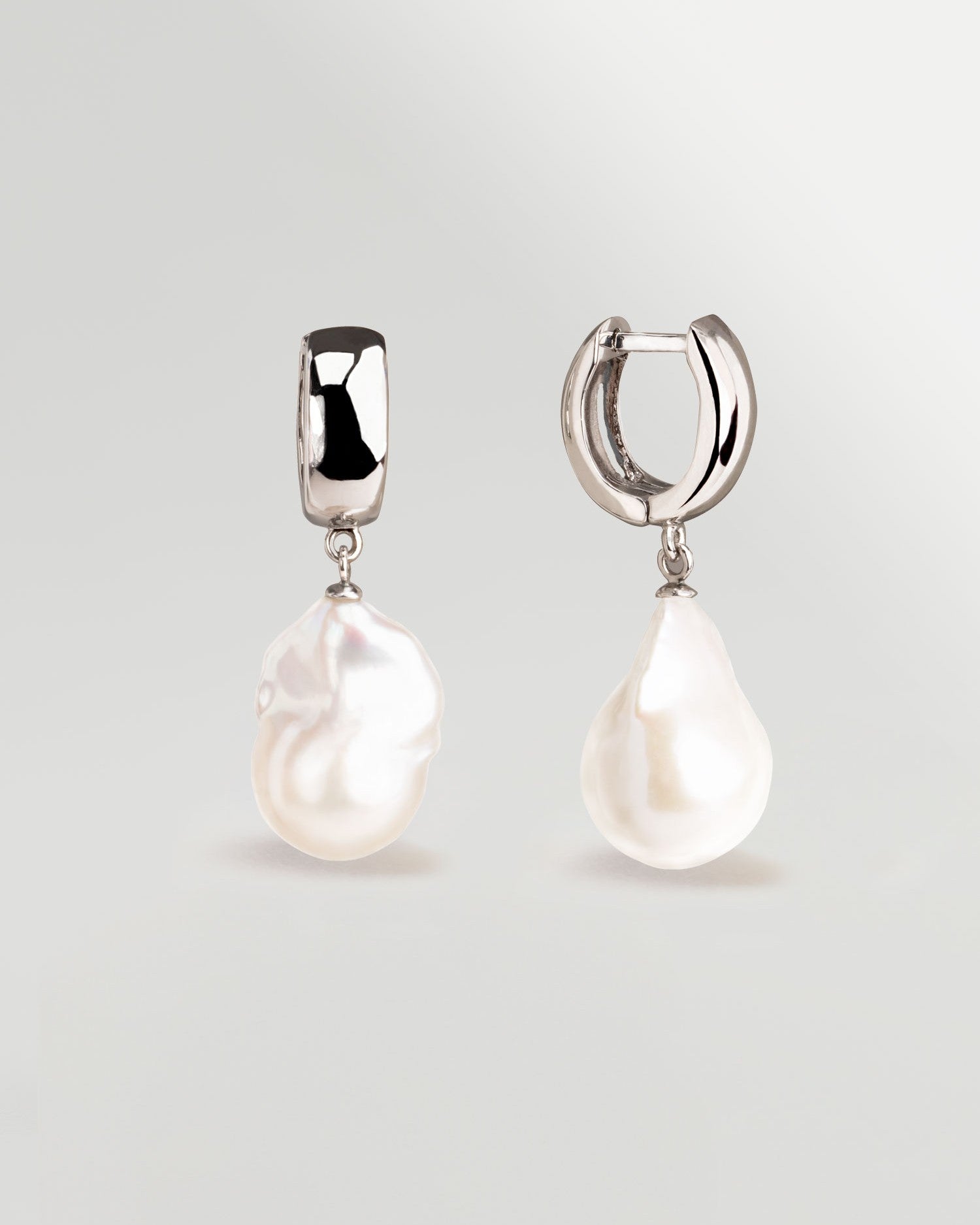 Pendientes de Perlas Barrocas Colgantes XL con Plata de Ley Secret & You
