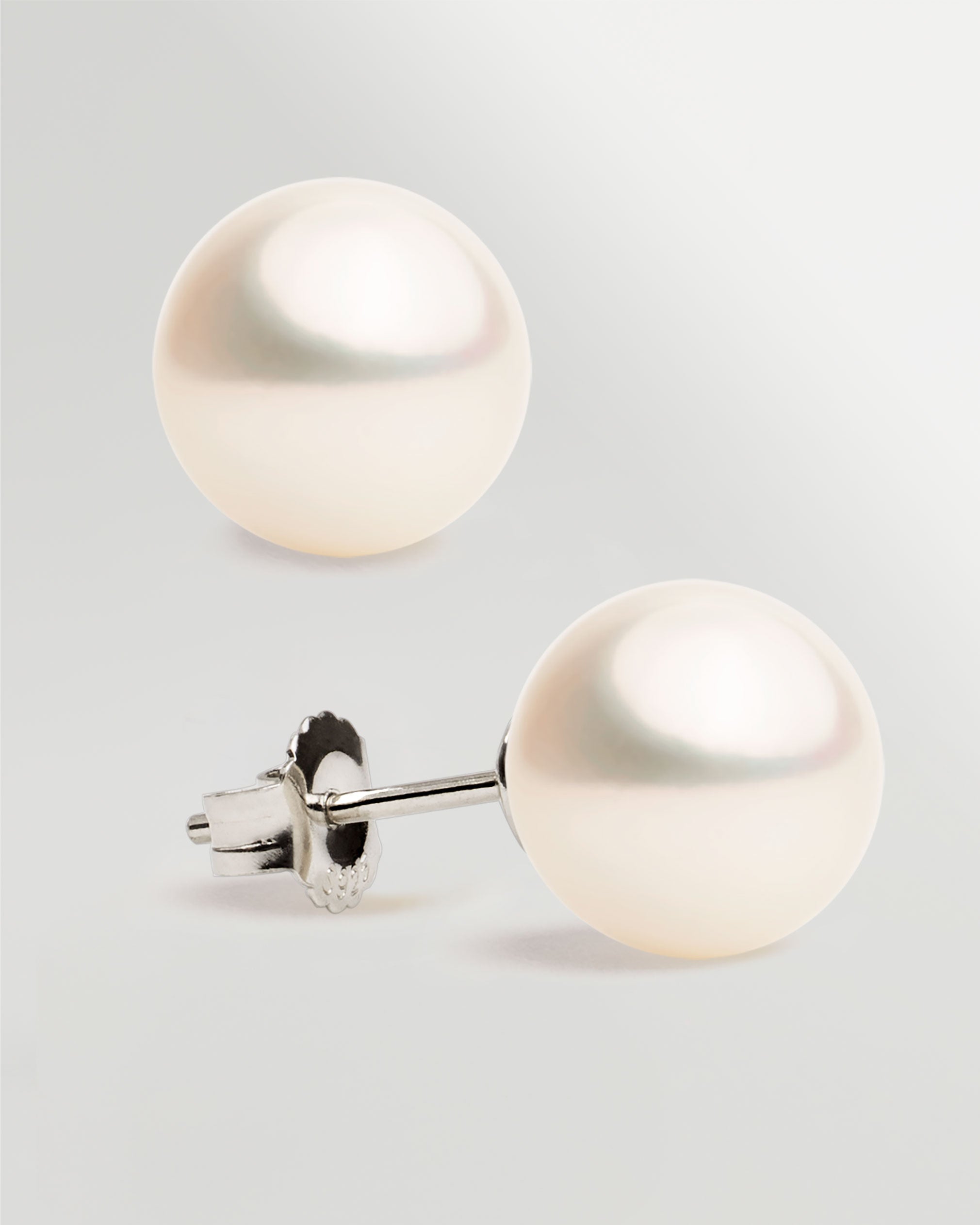 Pendientes de Perlas Redondas de Agua Dulce de Oro 18 K SY PERLAS 12,5-13 mm