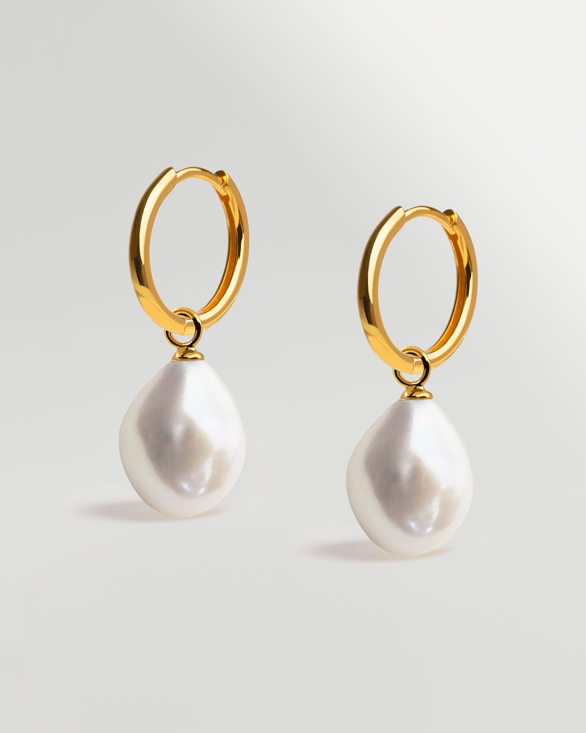 Pendientes de Aro de Oro Vermeil con Perla Barroca - 16 mm