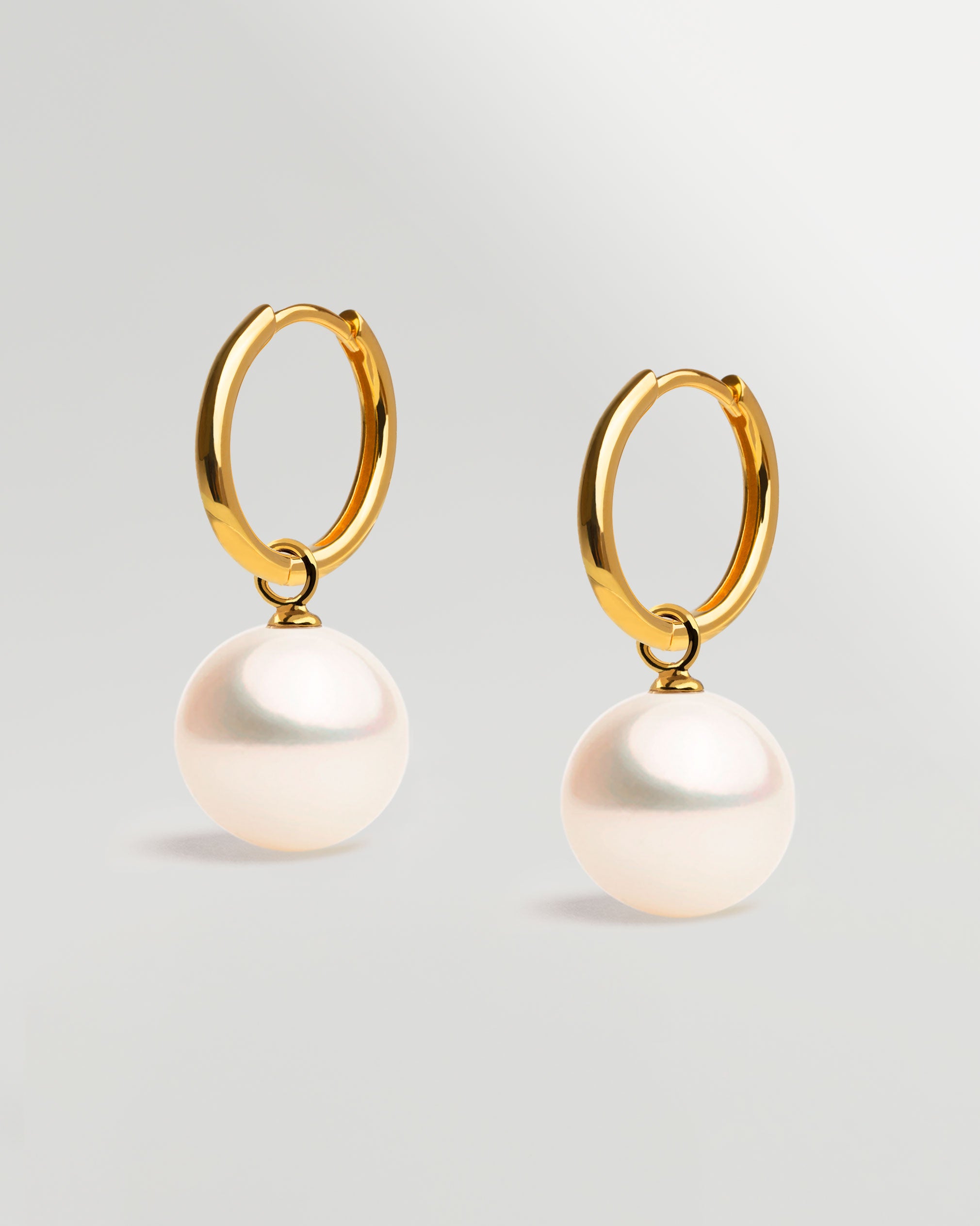Aros de oro vermeil con perla redonda 12mm