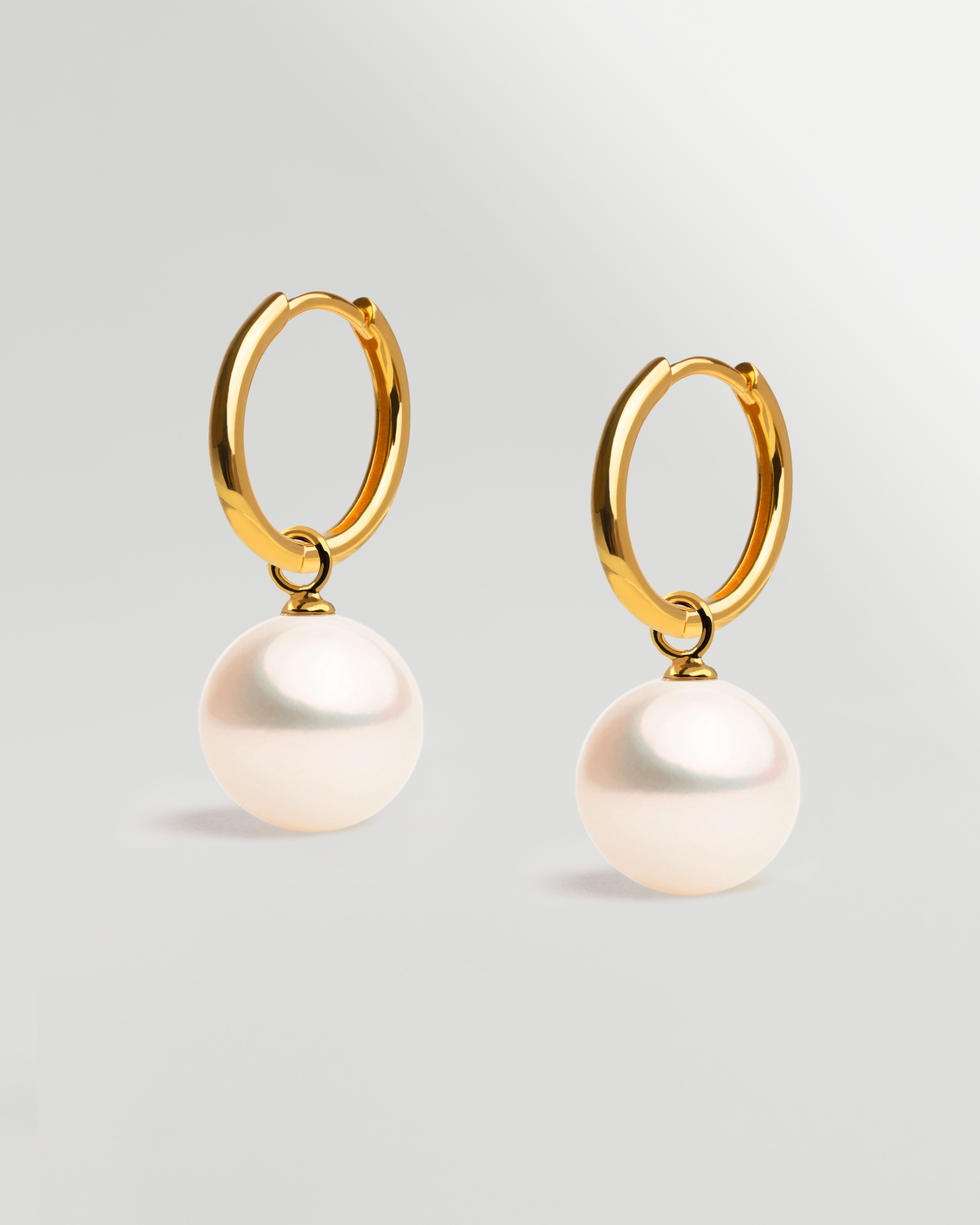 Aros de oro vermeil con perla redonda 12mm