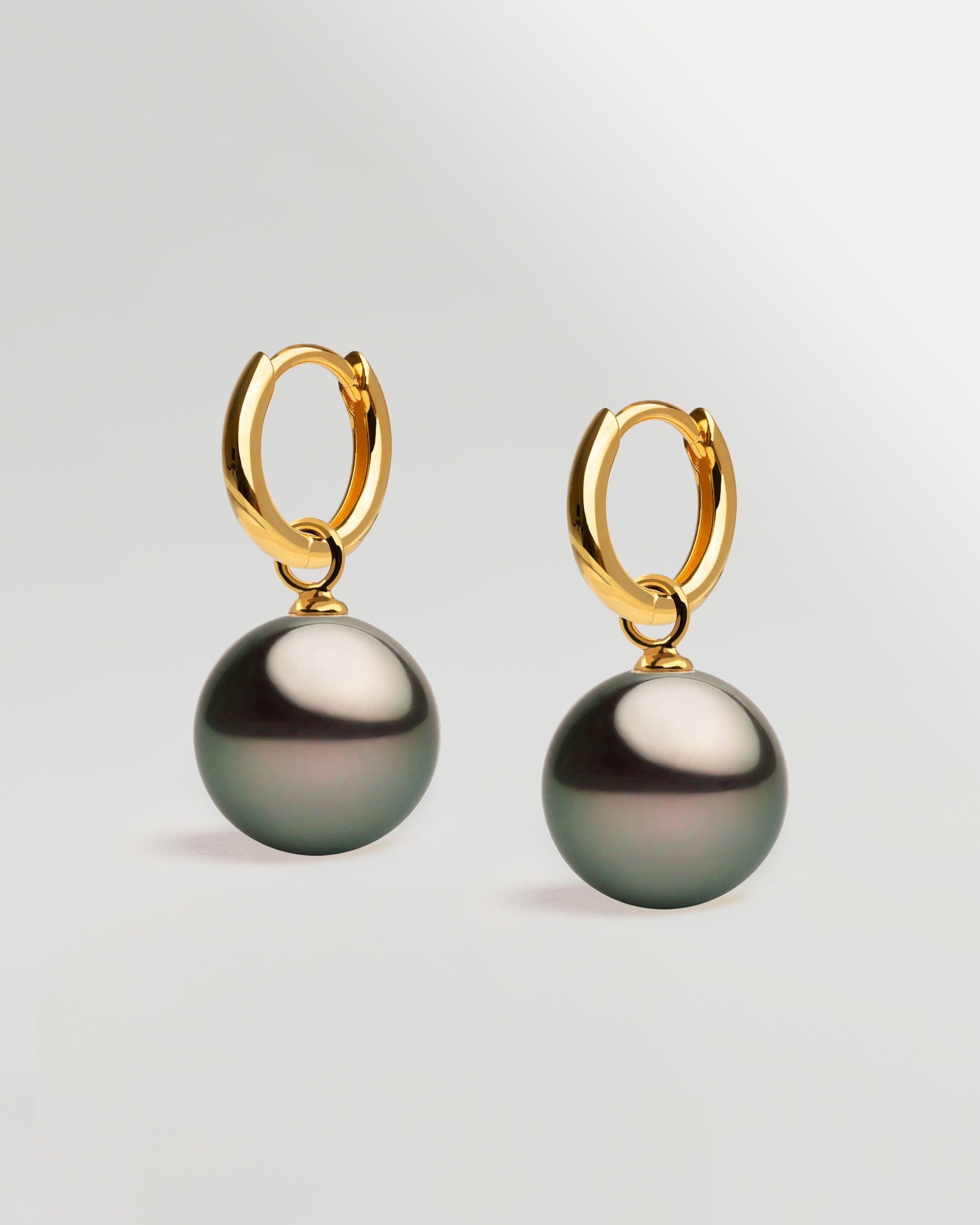 Pendientes de Aro de Oro Vermeil con Perla Tahití - 12 mm