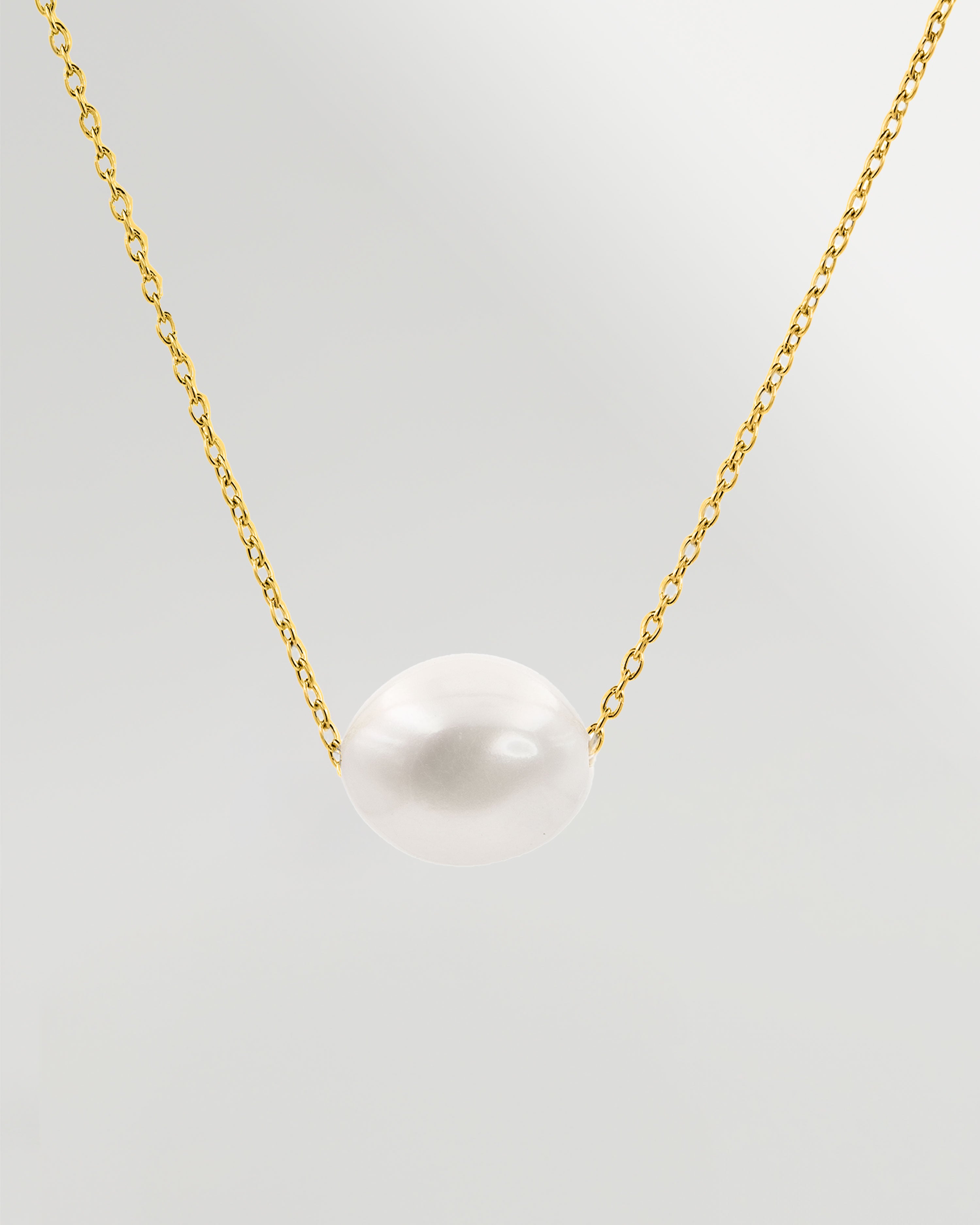 Baroque Freshwater Pearl Pendant 10-11 mm and 18K Gold Plated Sterling Silver