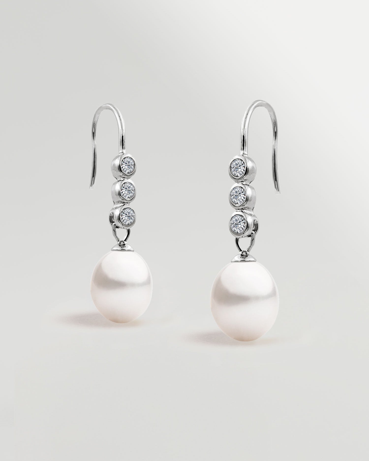 Natural 7-8mm White Freshwater Baroque Pearl Drop Earrings - 925 Silver Hook