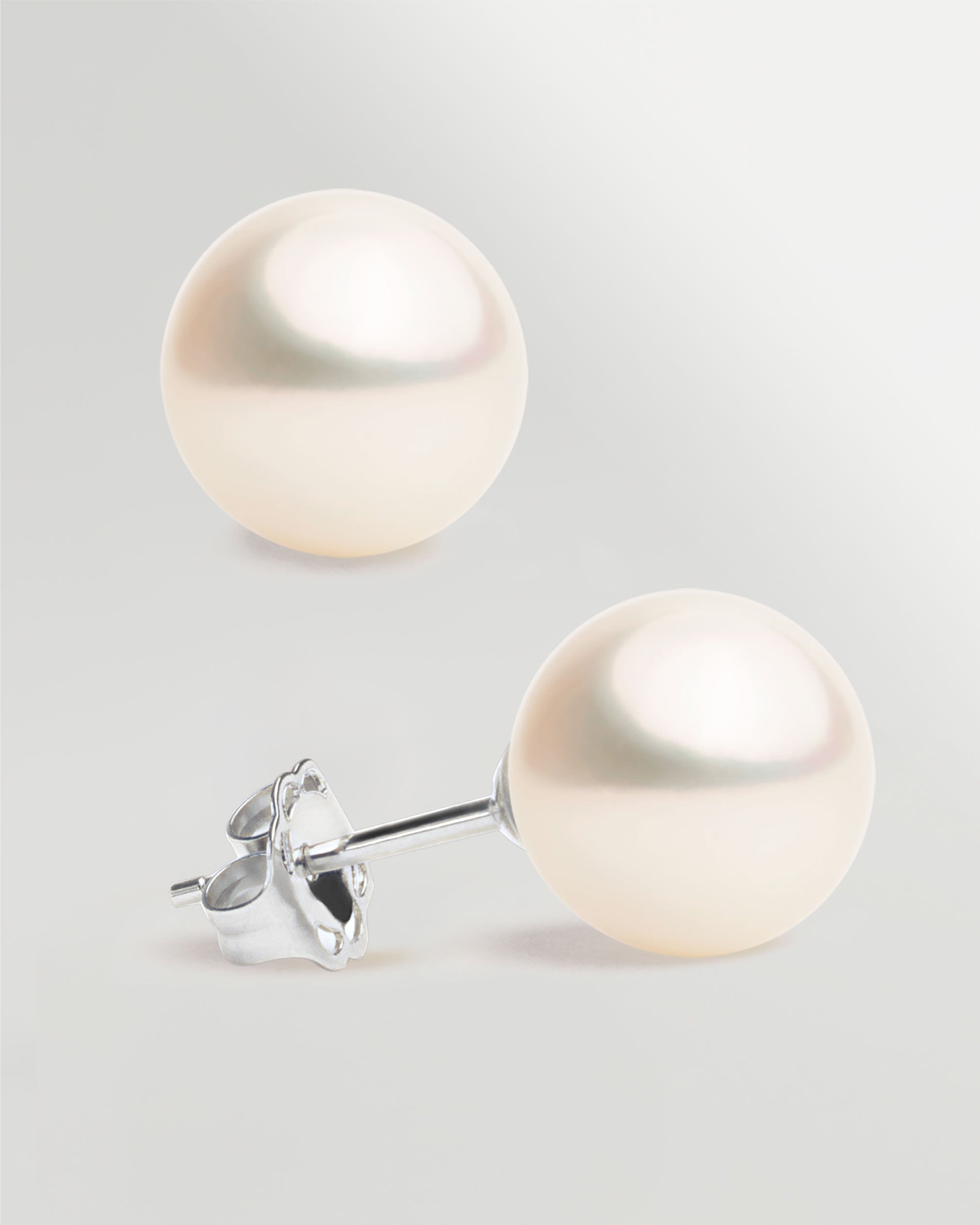 Pendientes de Perlas Redondas de Agua Dulce de Oro 18 K SY PERLAS 12-12,5 mm