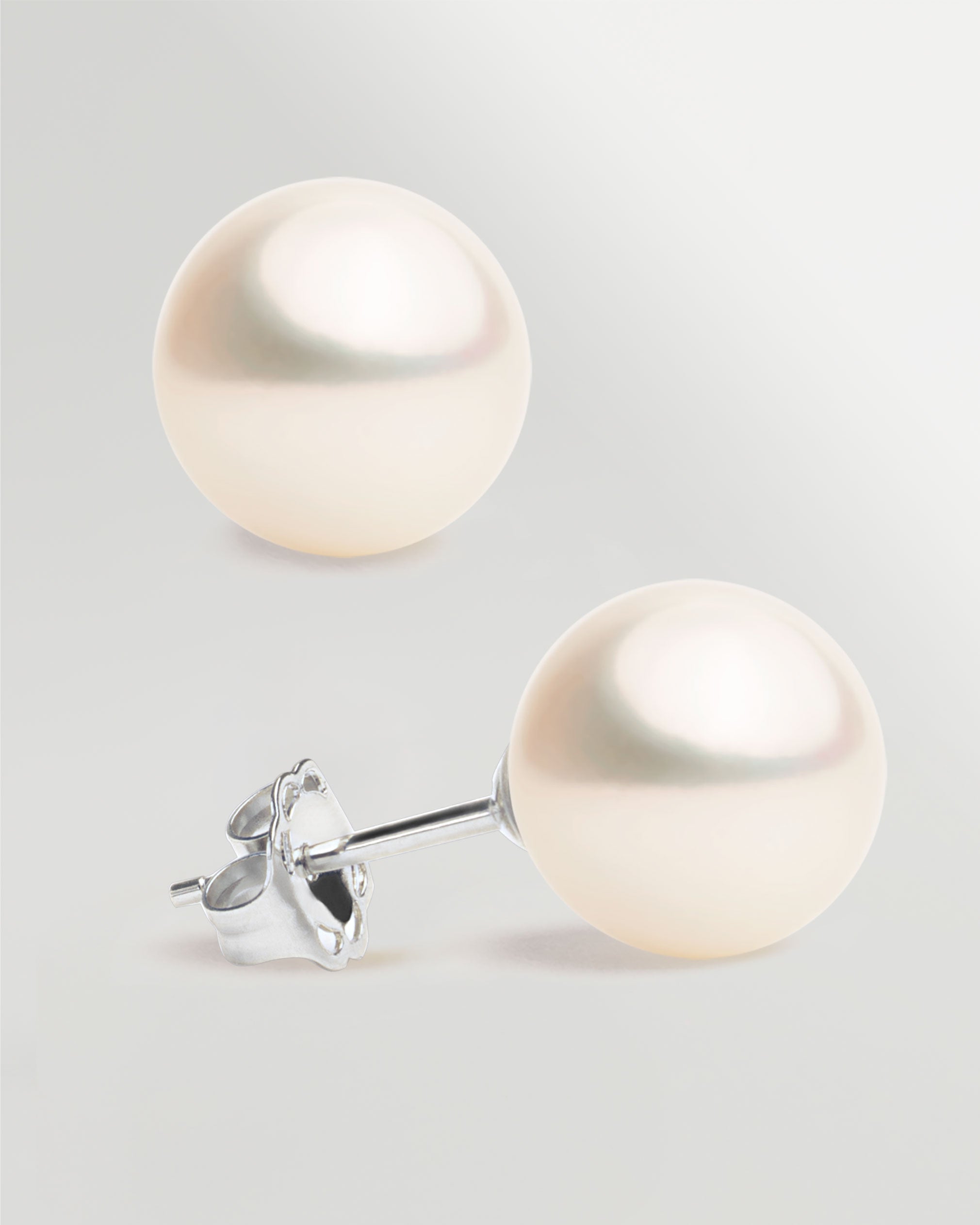 Pendientes de Perlas Redondas de Agua Dulce de Oro 18 K SY PERLAS 12,5-13 mm