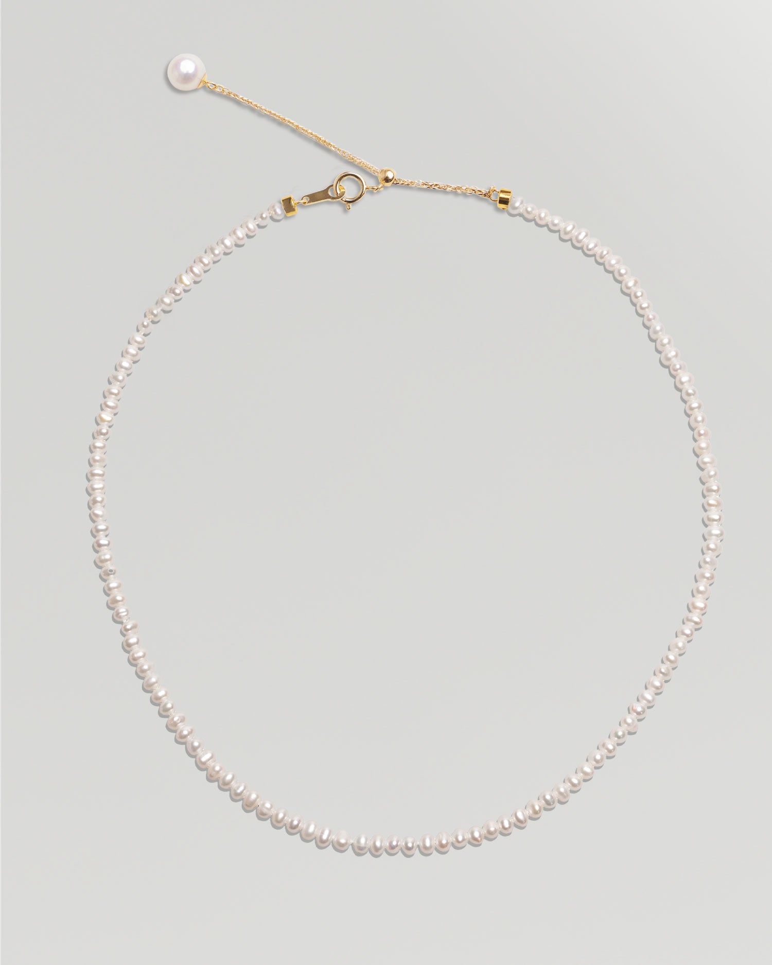 Collar de Perlas Cultivadas 3-4 mm "Rice" en Oro 18k | SY Perlas