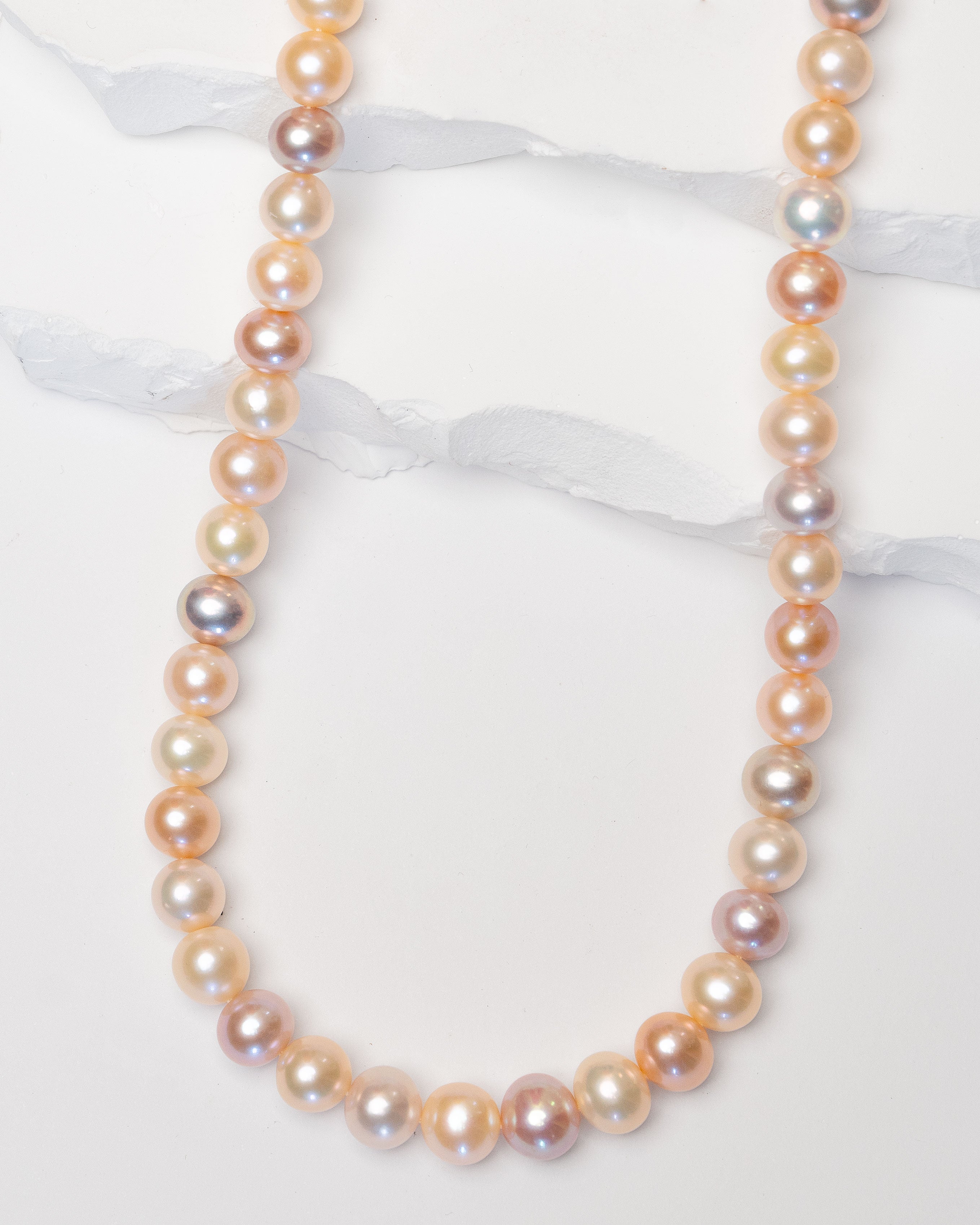 Collar de perlas semi-redondas multicolor 8,5-9,5 mm | SY Perlas