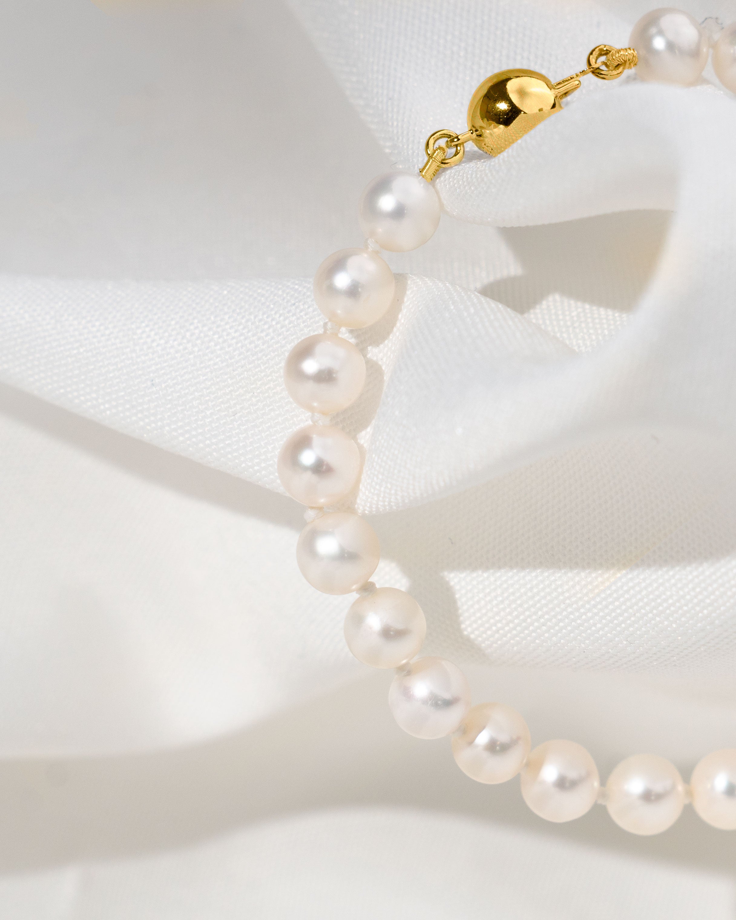 Pulsera de perlas cultivadas de agua dulce redondas de 5,5 - 6 mm