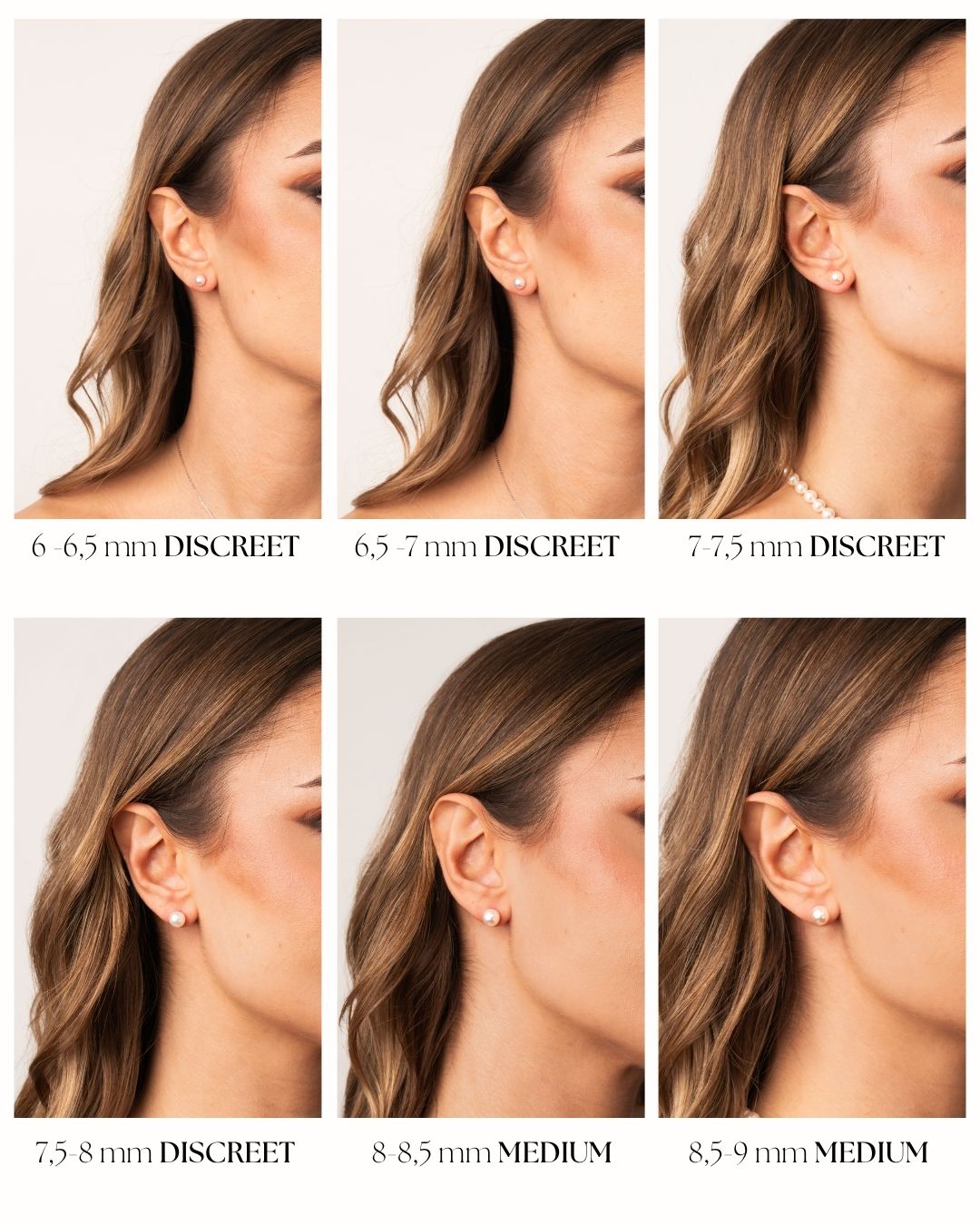 Tallas pendientes de Perlas Cultivadas Akoya Japonesas en Oro de 18k 