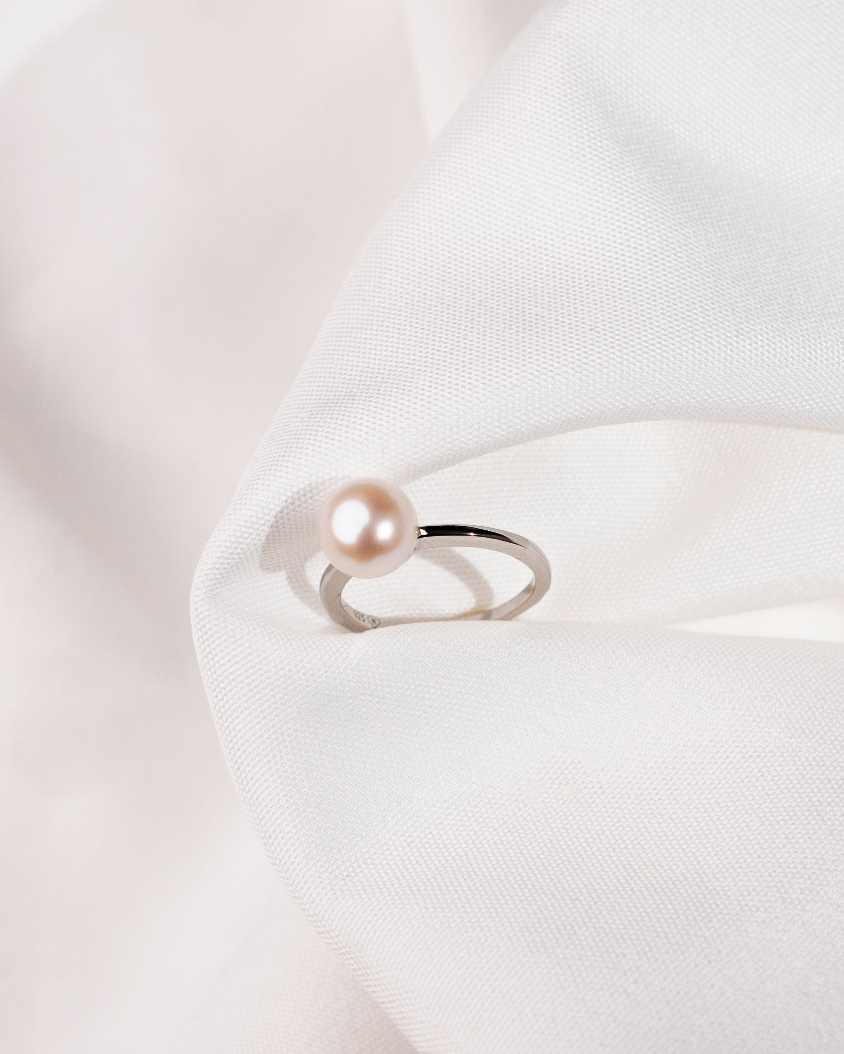 Anillo con Perla Redonda de 8,5 mm - Plata de Ley