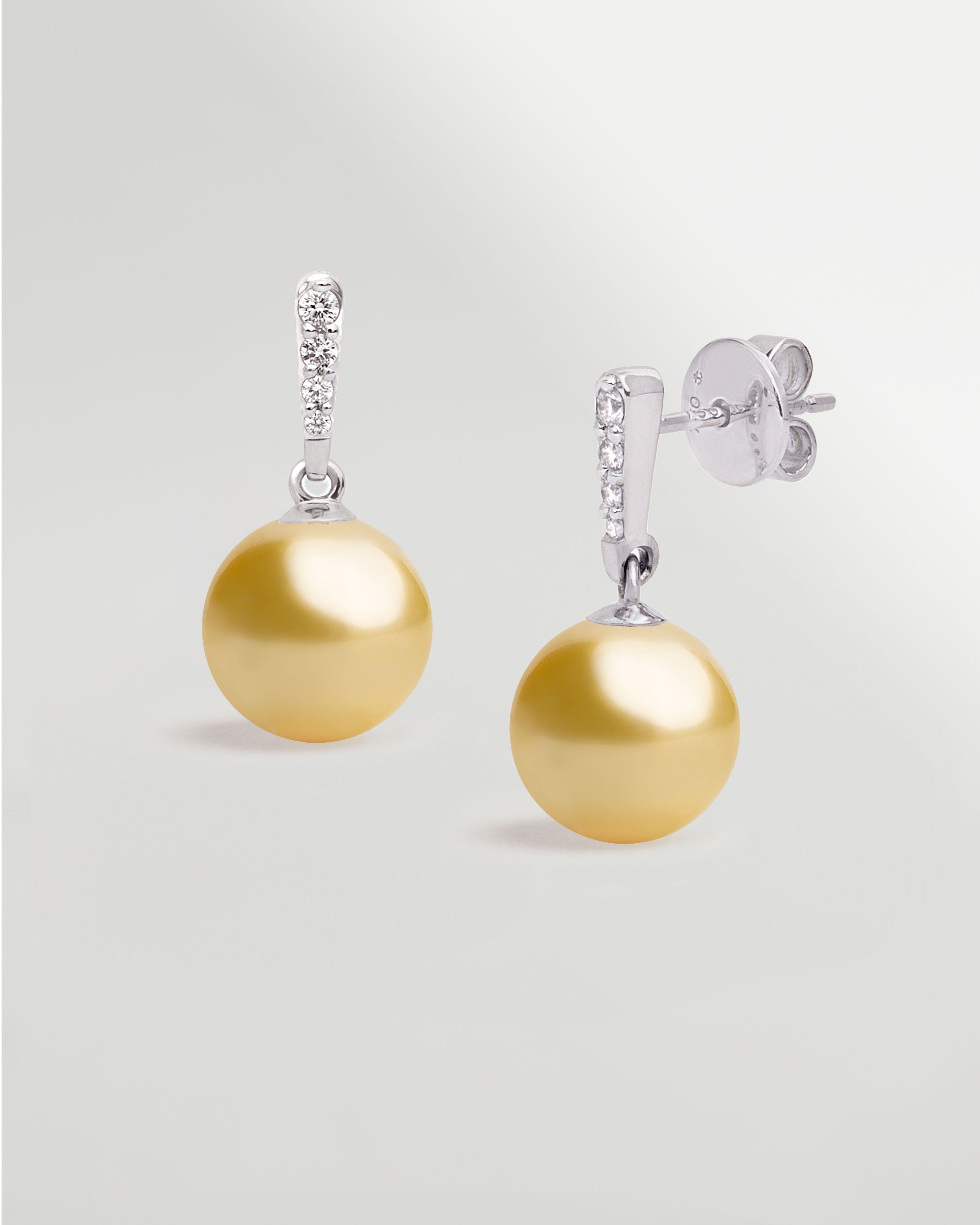 Pendientes Alyssa Perlas Mar del Sur doradas Oro 18k SY Perlas