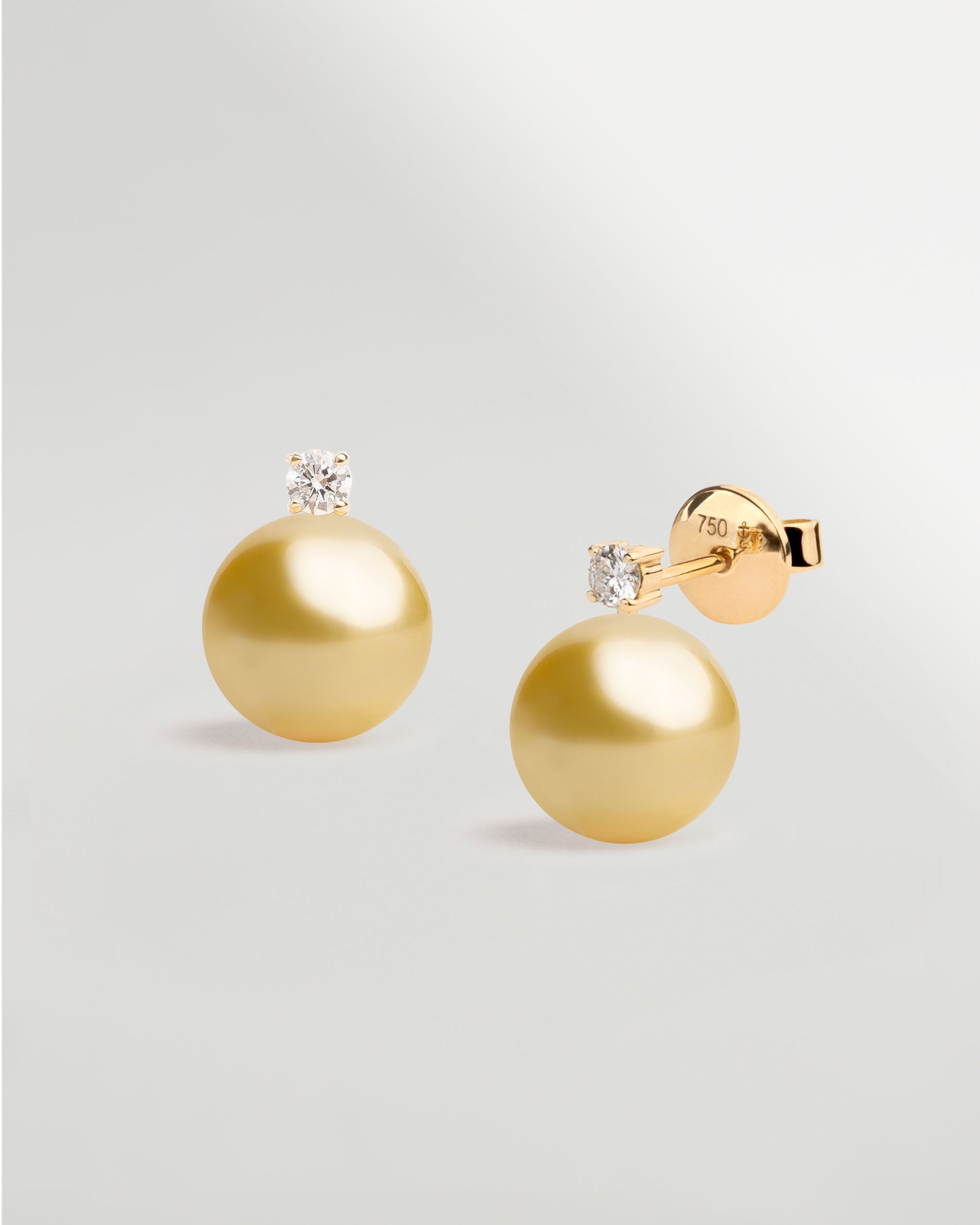 Pendientes Elara Perlas Mar del Sur doradas Oro 18k SY Perlas