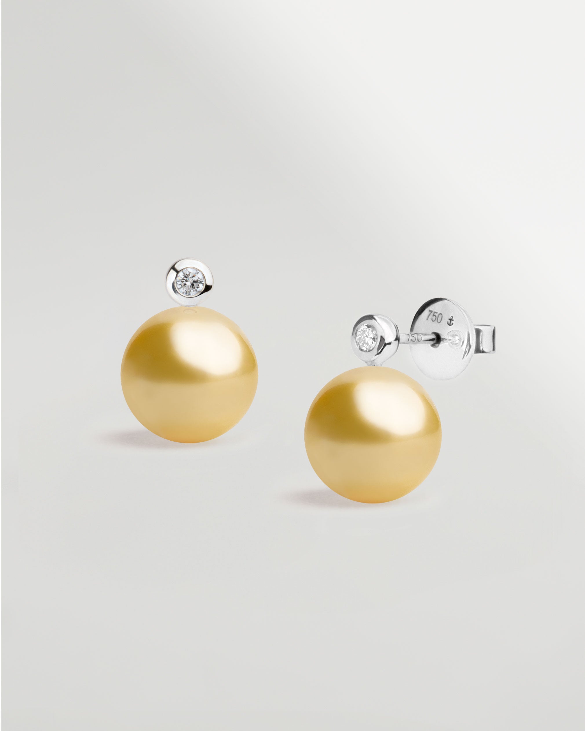 Pendientes Lyra Perlas Mar del Sur doradas Oro 18k SY Perlas