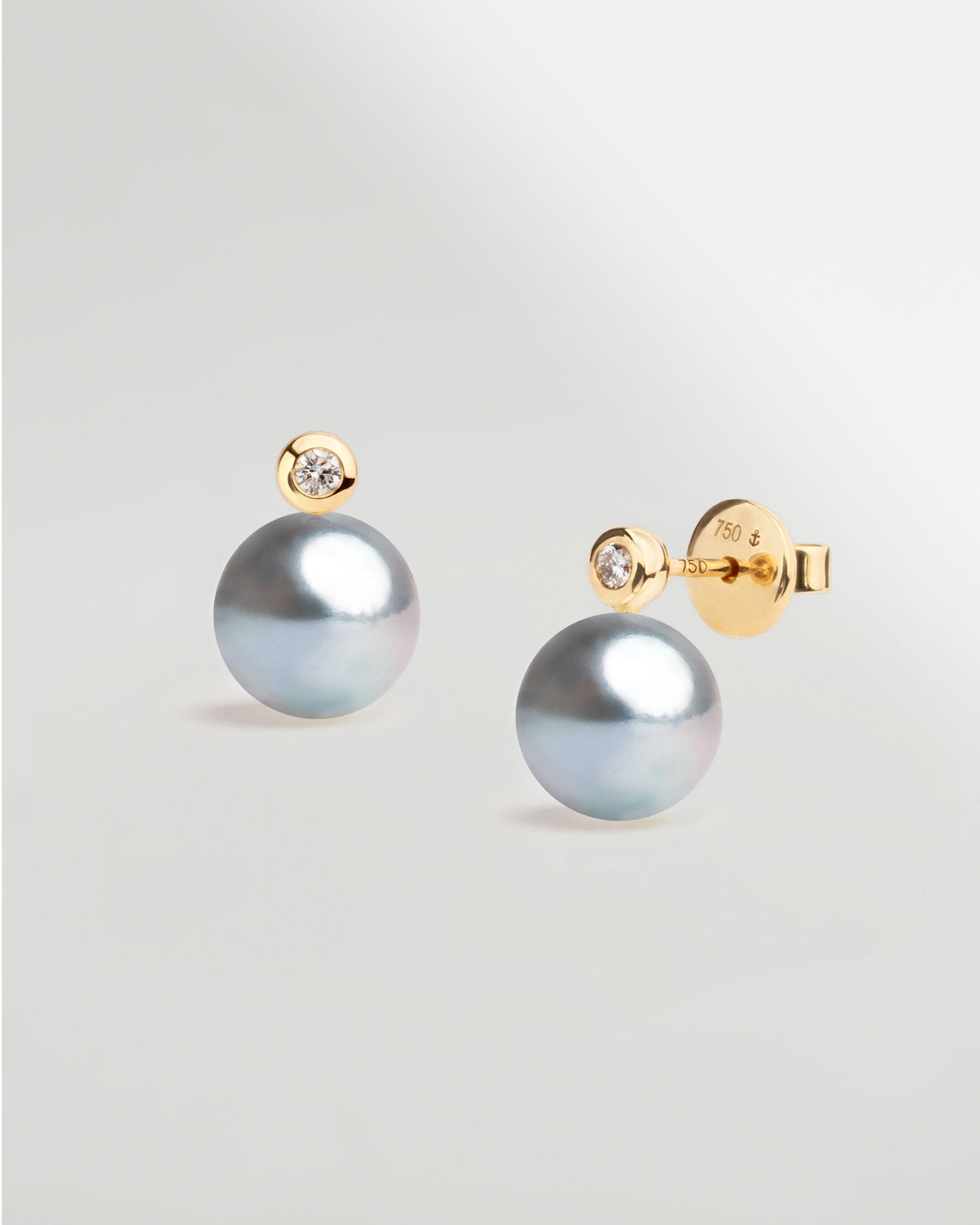 Pendientes Lyra con Perlas Blue Akoya Japonesas AAA 8-8,5 mm | SY Perlas 