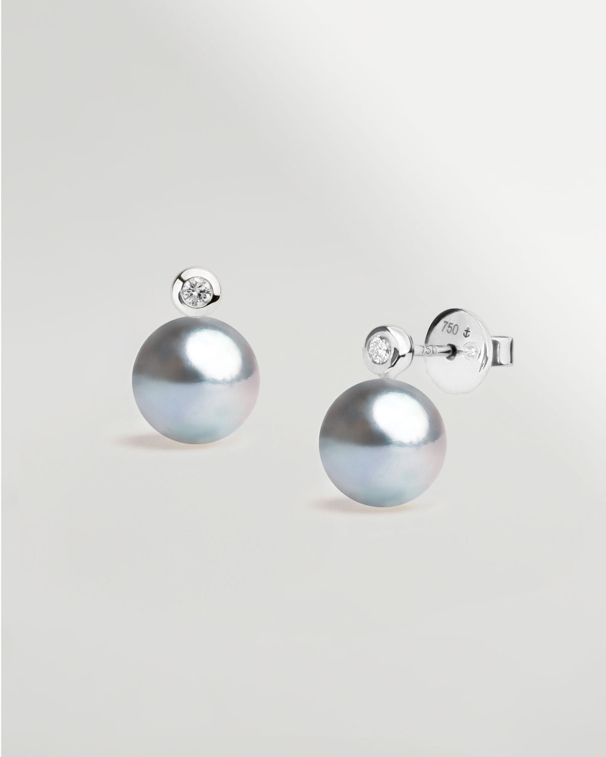 Pendientes Lyra con Perlas Blue Akoya Japonesas AAA 8-8,5 mm | SY Perlas 