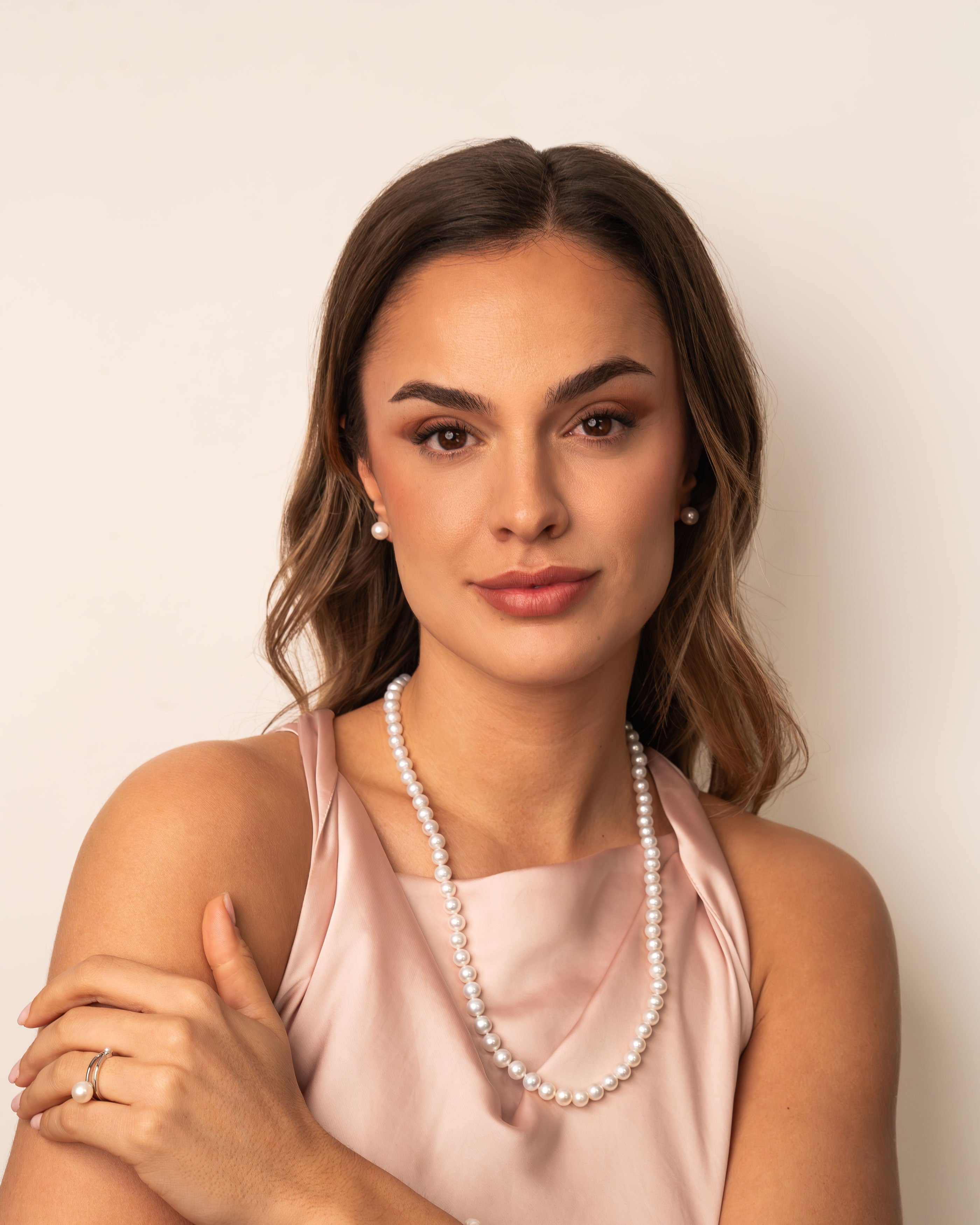 Collar de Perlas Cultivadas de Agua Dulce Redondas de 7,5-8,5 mm | 60 cm