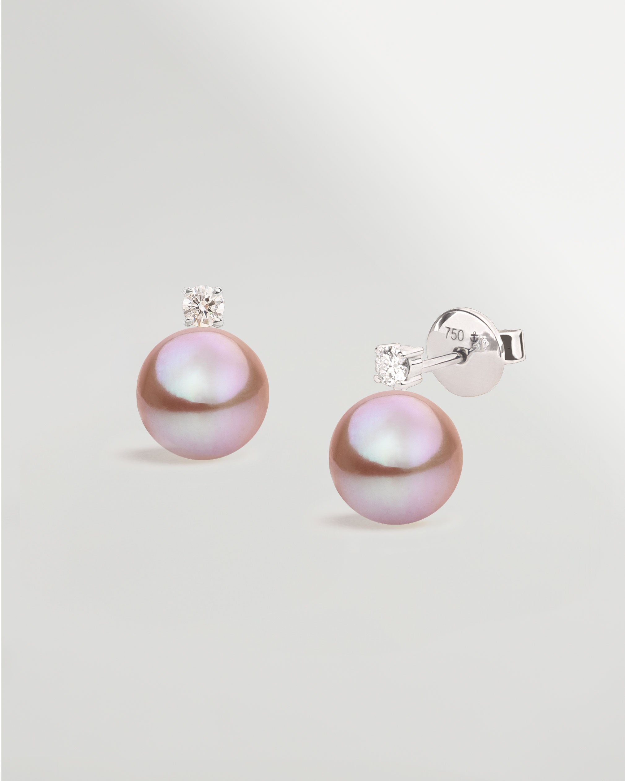 Pendientes Elara con Perlas Cultivadas Agua Dulce Lavanda AAA | SY Perlas
