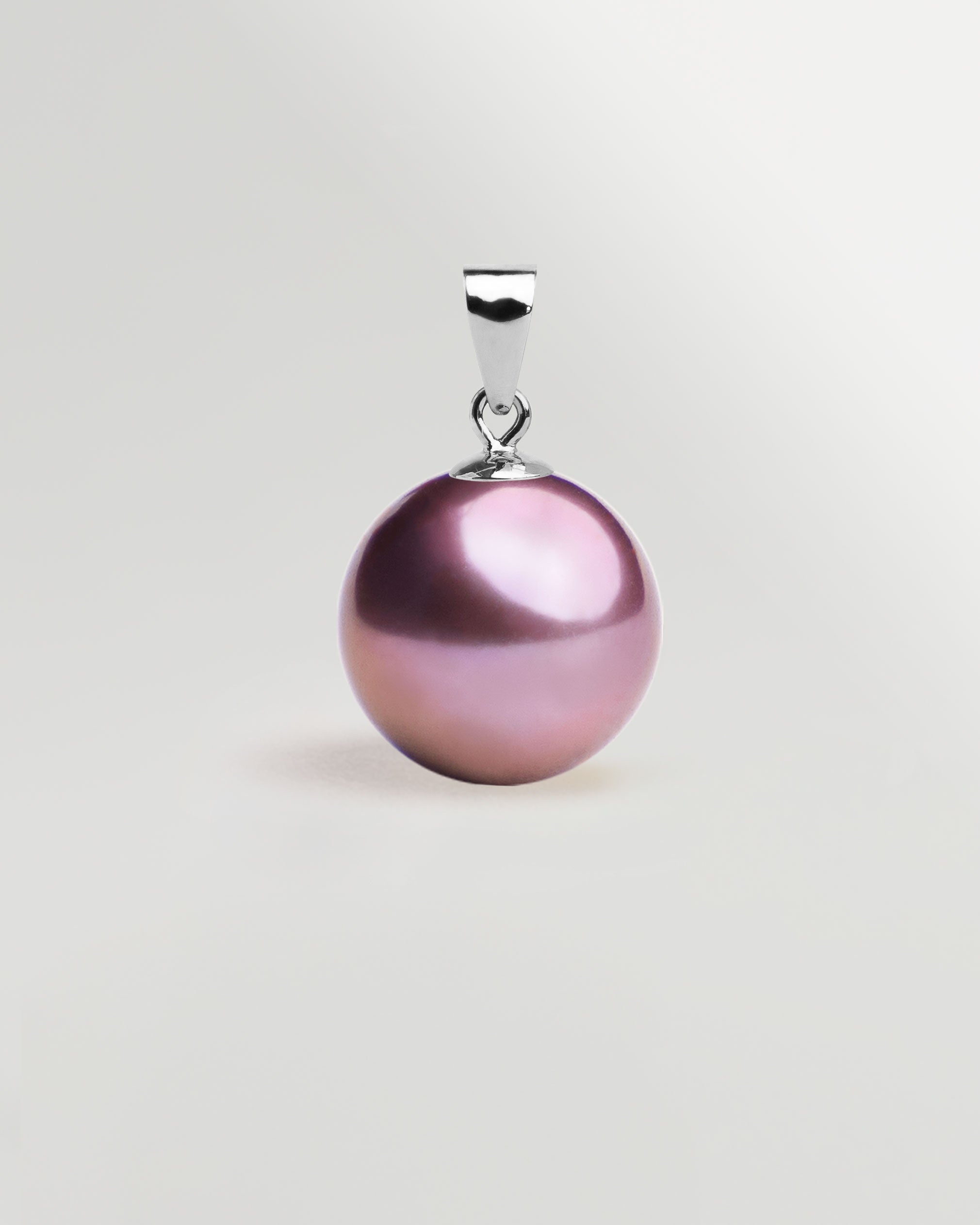 Cultured Freshwater Pearl Edison Pendant, Purple & 18k Gold