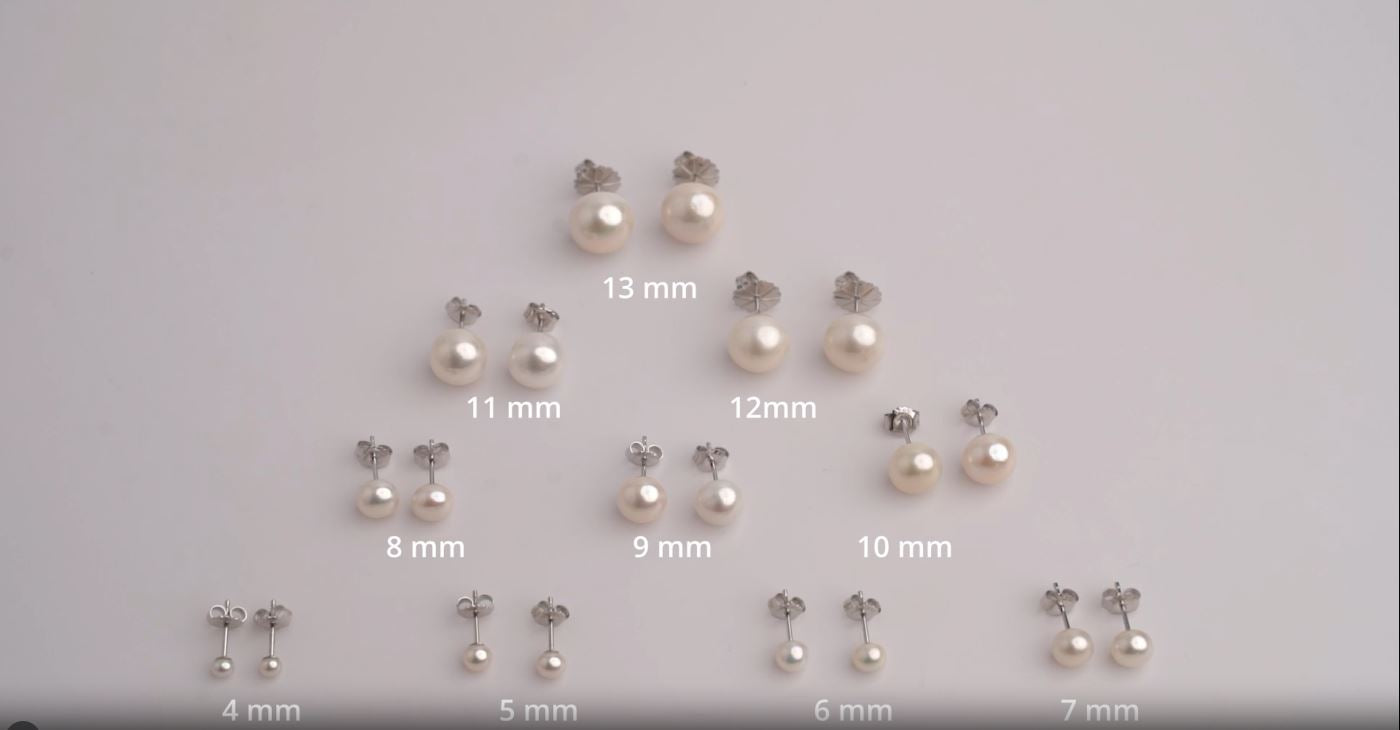 Pendientes de Perlas de Agua Dulce Botón Secret & You