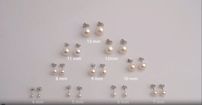 Pendientes de Perlas de Agua Dulce Botón Secret & You