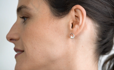 Pendientes de Mujer de Perla Redonda con Plata de Ley Secret & You
