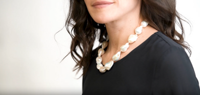 Collar de Perlas de Agua Dulce Grandes y Barrocas 13-15mm, 45cm. Calidad AAA Secret & You