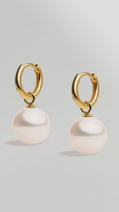 Pendientes de Aro con perlas cultivadas - Aros Atelier 