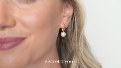 Aros de oro vermeil con perla redonda 12mm