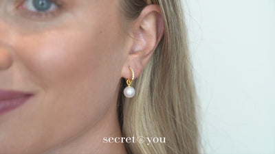 Aros de oro vermeil con circonitas y perla redonda 12 y 16 mm secret & you