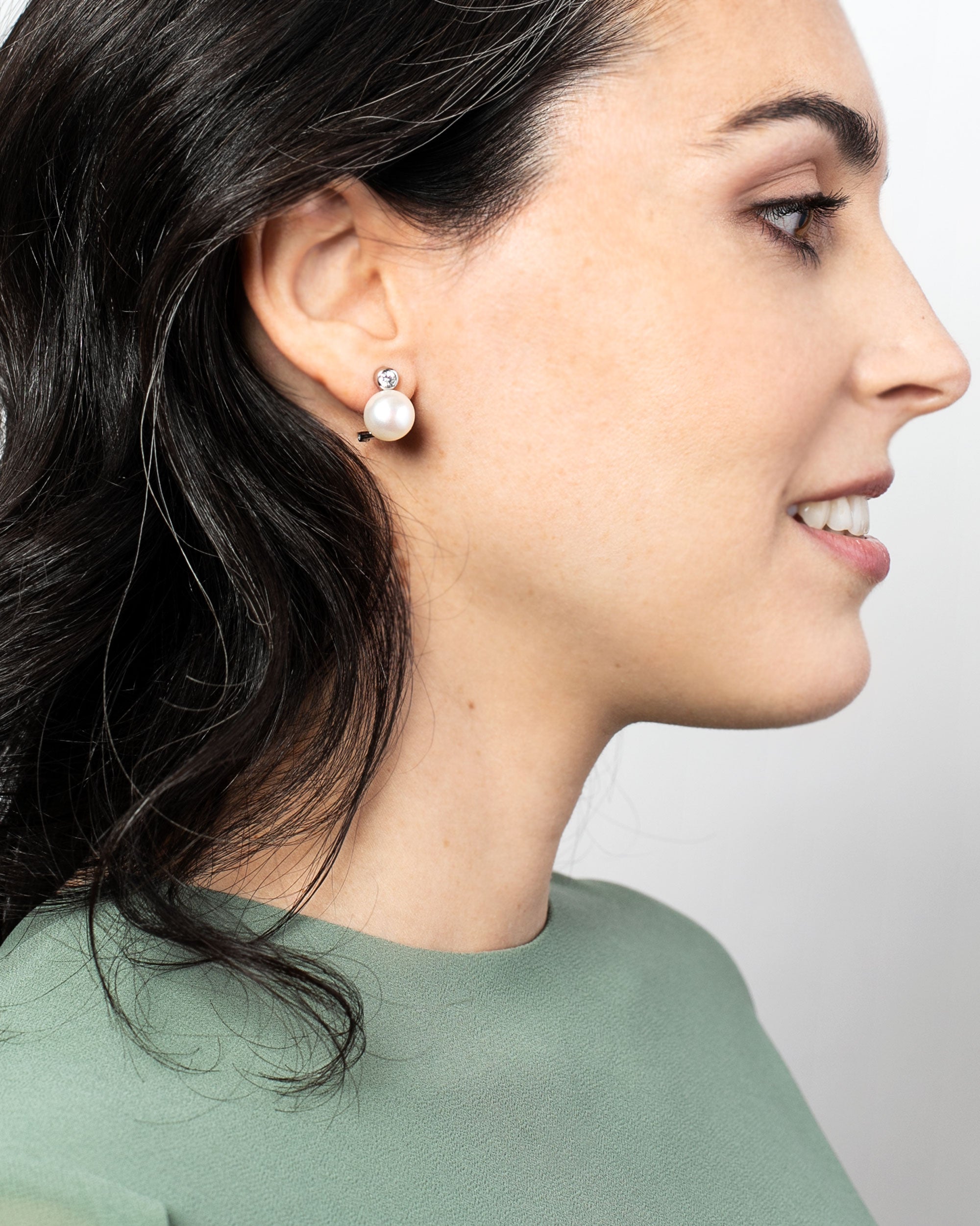 Pendientes de Mujer con Perlas Botón Cultivadas y Circonitas Secret & You